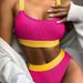 Women's High Waist Bikini Set - Conservative European & American Style (Cake Color, Split Design, Summer Sports Swimwear)_ecoleips.com
