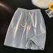 Women's Waffle Shorts Summer Casual Breathable Lounge Shorts - Loose Fit Retro Athletic Beach Shorts With Stretch (M-5XL, Black/Khaki/Grey/White)_ecoleips.com