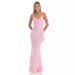 Women's Clothing Color Sexy Backless Lace Pleated Long Temperament Slim Suspender Dress Female_ecoleips.com