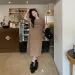 Summer Fashion Retro Letter Printed Dress Women's Casual Short Sleeve Family Loose Maternity Wear_ecoleips.com