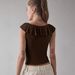 Cross-border Spring-summer Unique Beautiful V-neck Tie-back Tank For Women, Ruffled Sleeveless Sweet And Spicy Style_ecoleips.com