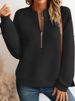 Women’s Zip-Up Stand Collar Fleece Sweatshirt – Long Sleeve Pullover With Checkered Lining (S-XXXL) | Casual & Cozy Streetwear Essential_ecoleips.com