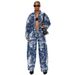 New Women's Rock Pattern Jacquard Denim Jacket And Trousers Set American Clothing_ecoleips.com