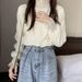 Women's Long-Sleeve Tops, 2026, Spring/Autumn/Winter, Ruffled Design With A Half-Turtleneck Base Shirt, Trendy Style_ecoleips.com