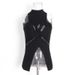 K Casual And Sexy Style New High Neck Sleeveless Personalized Irregular Hollow Design Women's Knitted Vest_ecoleips.com