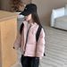 Korean-Style Kids’ Down Jacket – Lightweight Stand Collar Puffer Coat For Boys & Girls (Red/Black/Pink, 110-160cm)_ecoleips.com