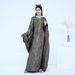 Women's Clothing Elegant Batwing Sleeve Leopard Print Maxi Dress With Scarf - Polyester Flowy Long Dress For Women, Office & Casual Wear_ecoleips.com