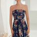 Women's Printed chiffon tube top elegant evening dress prom dress party dress bridesmaid dress autumn and winter _ecoleips.com