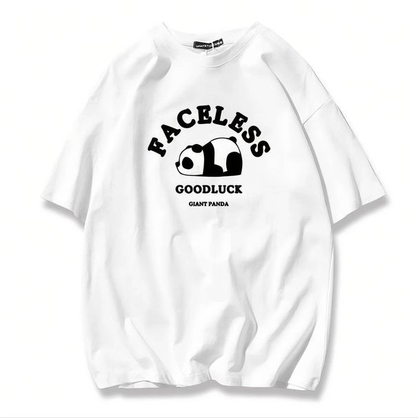 Casual Urban Fashion For Men & Women Panda Graphic Print T-Shirt Oversized Relaxed Fit 100% Cotton Unisex Streetwear_ecoleips.com