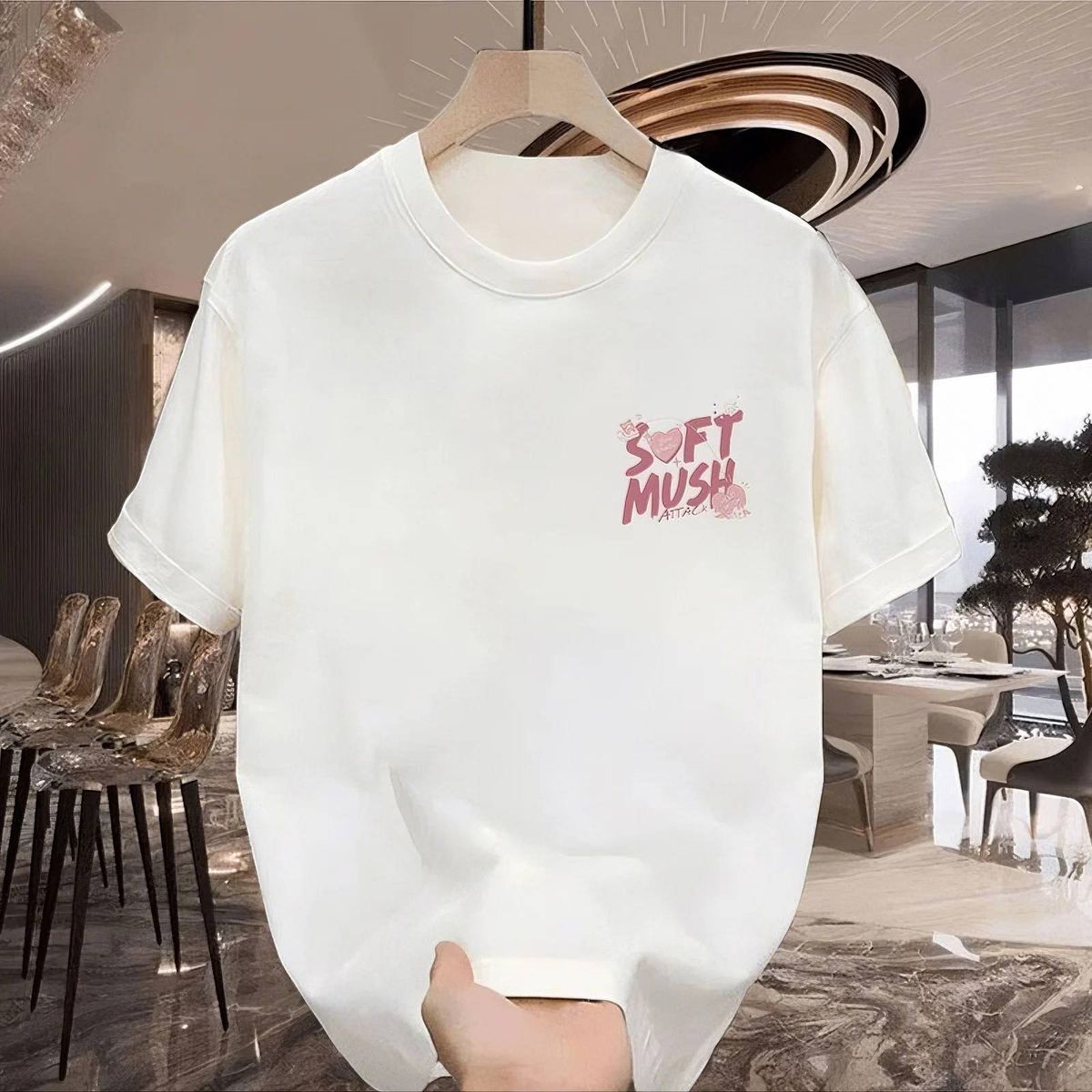 New Cotton Fashion Sense Printing Short-sleeved T-shirt Unisex Men Summer Tide Loose Hundred Tops_ecoleips.com