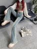 K Vintage Slim-fit Women's Jeans, Flared Trousers, Straight-leg Pants, Floor-length Pants With A Bohemian Retro Style_ecoleips.com
