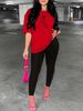 Women's Casual Loose Fashion Heart Gesture Pattern Print Loose T-shirt+shorts Two-piece Set Home Sportswear Daily Wear-445_ecoleips.com