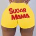 Women's Letter Print Hip Lifting Fitness Sports Casual Shorts_ecoleips.com