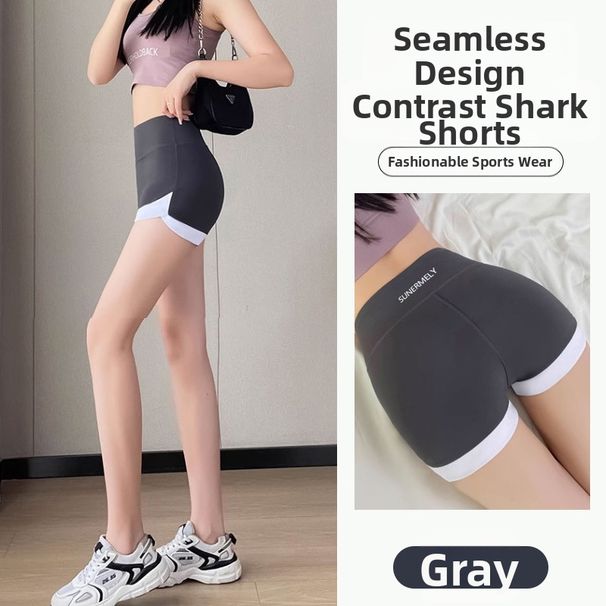 Women's Safety Pants Anti-Exposure No Curling Leggings Thin Outer Wear Solid Color Shark Pants Three Quarter Shorts For Summer_ecoleips.com