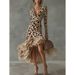 European And American Style Women's Long Sleeved V Neck Dress Digital Print Stone Pattern Patchwork Mesh New 2025_ecoleips.com