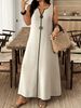 Plus Size Spring And Summer Elegant Casual Long Loose Sleeveless Dress_ecoleips.com