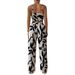 Women's Thin Strapped Elastic Vest Top Wide Leg Drawstring Trousers Set_ecoleips.com