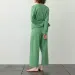 100% Cotton Women's Pajamas Two-Piece Sets Spring New Korean Casual Homewear Ladies Long-Sleeved Top + Elastic Waist Pants Suit_ecoleips.com