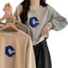 Embroidered Short Round-neck Sweatshirt For Women, Early Spring Thin Vintage Stylish Ins Trendy Pullover Top_ecoleips.com