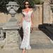 Absobe Sexy Lace Sheer Bodysuit Split Maxi Dress Set Women Off Shoulder Backless Hollow Out Long Sleeve Elegant Party Outfit_ecoleips.com
