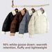 2025 Winter New Turn-down Fur Collar Short White Goose Down Jacket For Women Loose Commuting Petite Warm Coat_ecoleips.com