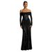 European And American Autumn Hollow Lace Patchwork Off-Shoulder Sleeve Bodycon Long Dress Women's Evening_ecoleips.com