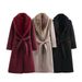 Elegant Winter Coat With Faux Fur Collar - Women's Long Wool Coat For Autumn & Winter, Classic European Style_ecoleips.com