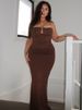 Mozision Off-shoulder Strapless Sexy Maxi Dress For Women Solid Sleeveless Backless Bodycon Club Party Sexy Long Dress Elegant_ecoleips.com