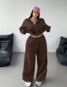 Women's Casual Knit Sweatshirt & Pants Two-Piece Set Loose Fit Long Sleeve Autumn Winter Outfit_ecoleips.com