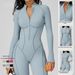 Color Block Women's Bodysuit Stand Up Collar Half Zip High Intensity Fitness Yoga Sportswear Nylon_ecoleips.com