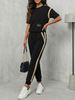 Spot Goods Women's Spring/Summer Short Sleeved Two Piece Set Fashion Trendy Casual Outfit_ecoleips.com
