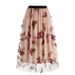 Women's Mesh Butterfly Embroidered Midi Skirt Best Selling Garment European And American Cross Border Trade Clothing_ecoleips.com