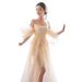 Korean Version Fairy Temperament Off-Shoulder Dress 2026 Bride Wedding Morning High-End Outdoor Travel Shoot Marriage_ecoleips.com
