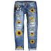 Women's Clothing Slim Fit Printed Denim Trousers For Women Fashionable_ecoleips.com