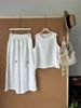 Women's Clothing Summer New Arrivals Artistic All Match Loose Casual Lace Sleeveless Linen Sleeveless Vest Wide Leg Pants Women_ecoleips.com