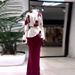 Women's Clothing Fashion V Neck Splicing Print Lace Up Slim Skirt Suit_ecoleips.com