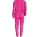 Women's Clothing Fleece Lined Two Piece Set American Style Round Neck Casual Printed Sweatshirt Outfit_ecoleips.com