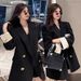 ng2510292 Spring Autumn Black Blazer Women, Trendy This Year, Loose-fitting, Stylish, Suitable For Commuting And Casual Wear_ecoleips.com