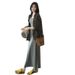 Summer New Korean Fashion Plaid Shirt Top + Mid-Length Vest Dress Two-Piece Maternity Wear_ecoleips.com