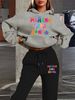 Women's Autumn And Winter Fashionable Casual MANANA Pattern Printed Thick And Plush Warm Hooded Sweatshirt+sports Pants Set-767_ecoleips.com