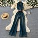 Retro High-Waisted Slimming Wide Leg Jumpsuit For Women Sleeveless Collared Sexy American Style Summer Fashion_ecoleips.com