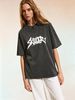 Women’s Vintage Wash T-Shirt, Comfortable Crew Neck Tee, Trendy Casual Street Style Top_ecoleips.com