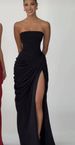 Women's Clothing Women's Sexy Strapless Dress Yellow Slit Elegant For Formal & Casual For Women Elegant Strapless Long Dress_ecoleips.com