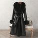 Women's Clothing Luxury Faux Fur Coat Long Elegant Jacket Soft Rabbit Hair Imitation Slim Fit Winter Coat For Ladies (Black, Dusty Rose)_ecoleips.com