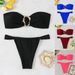 Sexy Strapless Two Piece Swimsuit New European American Style Bikini Set For Women_ecoleips.com