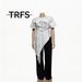Summer New Style Women's T-Shirt Set Irregular round Neck Short Sleeve Tassel Decoration Printed Letters Paired with Black Straight Leg Pants_ecoleips.com
