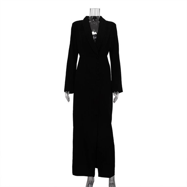 Women's Clothing New Party Dress Skirt Female High Grade V Neck Long Sleeved Temperament High Waist Slit French Dress_ecoleips.com