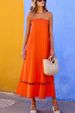 Women's Sleeveless Long Dress Fashion Lace Trimmed Solid Color_ecoleips.com