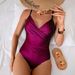Women's Clothing Women's Round Neck Halter One Piece Swimsuit Gloss Fabric Sexy Tight Fitting Quick-Dry Polyester, Modest Coverage_ecoleips.com