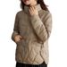 Women's Lightweight Short Down Jacket With Duck Feather Filling, Slim Fit Winter Coat For Petite, Warm Quilted Puffer Jacket With Stand Collar_ecoleips.com